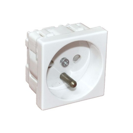 Mosaic Gniazdo 2P+Z 230V 45x45 białe ALANTEC