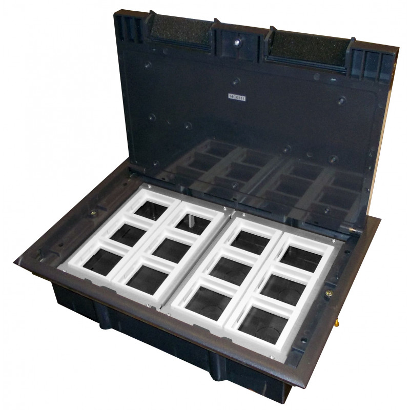 Puszka podłogowa (floorbox) 12M (45x45) regulowana głębokość, do podłogi technicznej (wylewka opcjonalnie) ALANTEC
