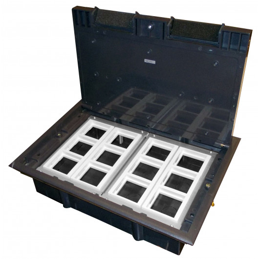Puszka podłogowa (floorbox) 12M (45x45) regulowana głębokość, do podłogi technicznej (wylewka opcjonalnie) ALANTEC
