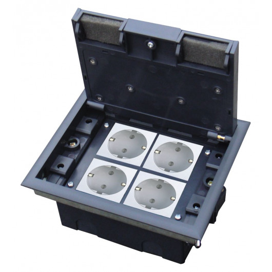 Puszka podłogowa (floorbox) 4M, (45x45), regulowana głębokość, do podłogi technicznej (wylewka opcjonalnie). ALANTEC