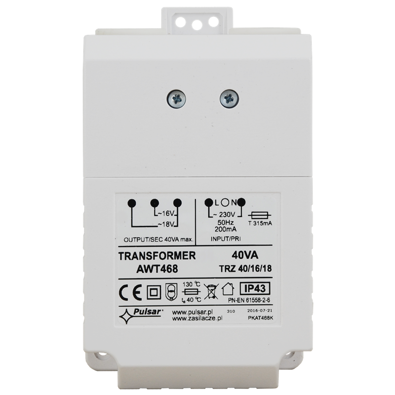 AWT468 Pulsar Transformator TRZ 40VA/16V/18V
