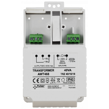 AWT468 Pulsar Transformator TRZ 40VA/16V/18V