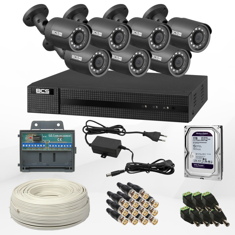 Kompletny zestaw z 7 kamerami BCS 2 Mpix