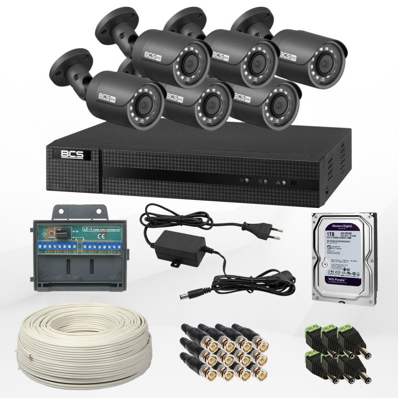 Kompletny zestaw z 6 kamerami BCS 2 Mpix