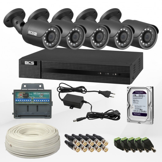 Kompletny zestaw z 5 kamerami BCS 2 Mpix