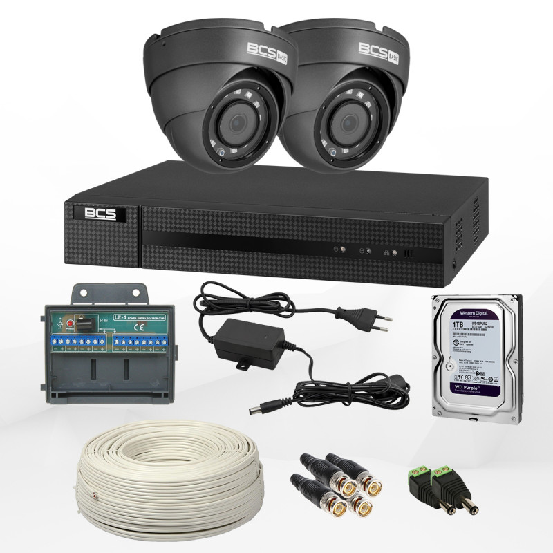 Zestaw z 2 kamerami kopułowymi BCS Basic