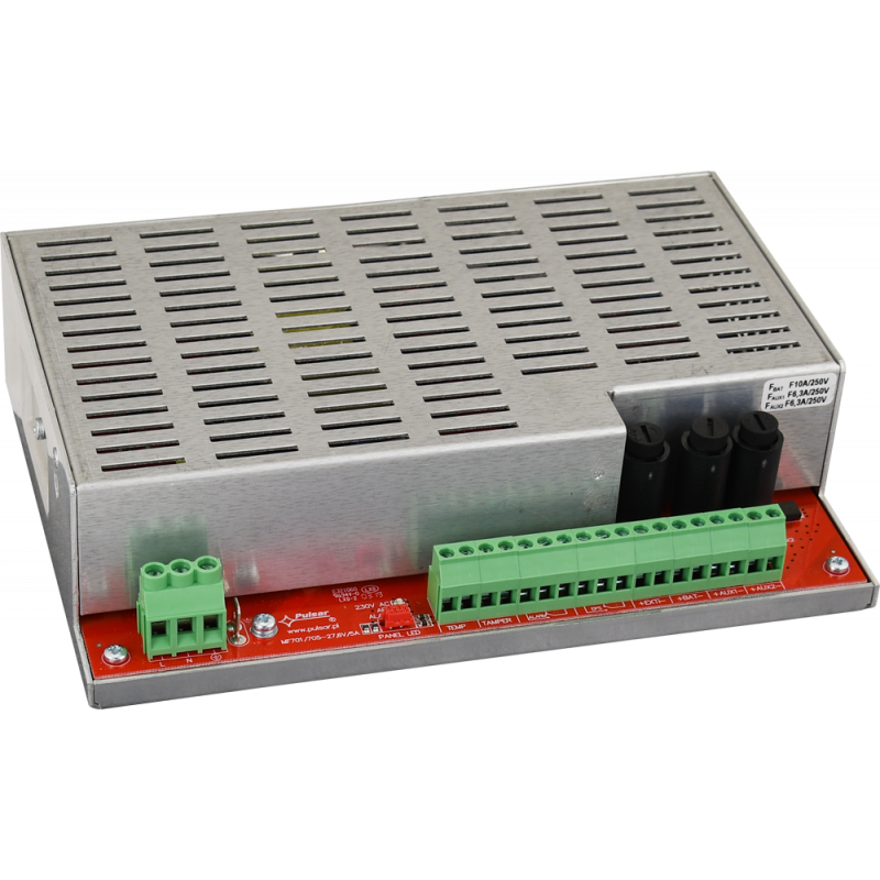 EN54M-5A7-17 Pulsar EN54M 27,6V/5A/2×7-17Ah moduł zasilacza do systemów przeciwpożarowych