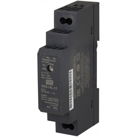 DDR-15L-12 Pulsar DDR 12V/15W/1.25A przetwornica DC/DC na szynę DIN
