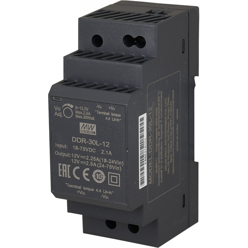 DDR-30L-12 Pulsar DDR 12V/30W/2.5A przetwornica DC/DC na szynę DIN