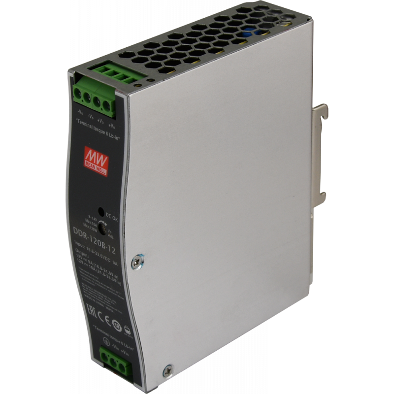 DDR-120B-12 Pulsar DDR 12V/120W/10A przetwornica DC/DC na szynę DIN