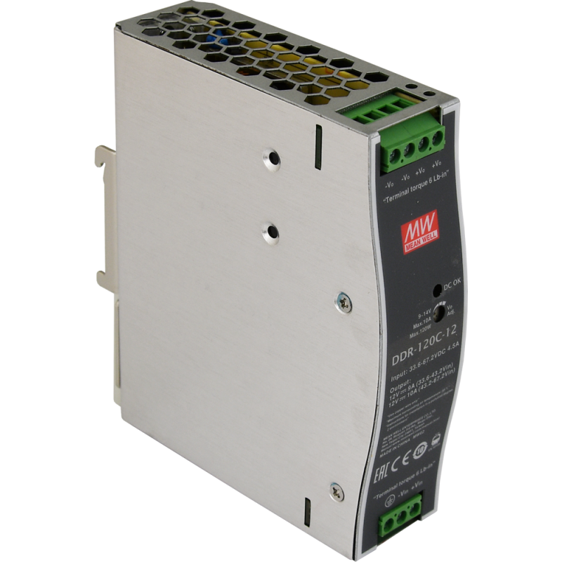 DDR-120C-12 Pulsar DDR 12V/120W/10A przetwornica DC/DC na szynę DIN