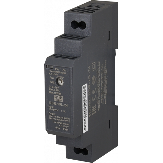 DDR-15L-24 Pulsar DDR 24V/15W/0.63A przetwornica DC/DC na szynę DIN