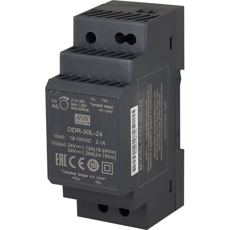 DDR-30L-24 Pulsar DDR 24V/30W/1.25A przetwornica DC/DC na szynę DIN