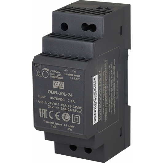 DDR-30L-24 Pulsar DDR 24V/30W/1.25A przetwornica DC/DC na szynę DIN