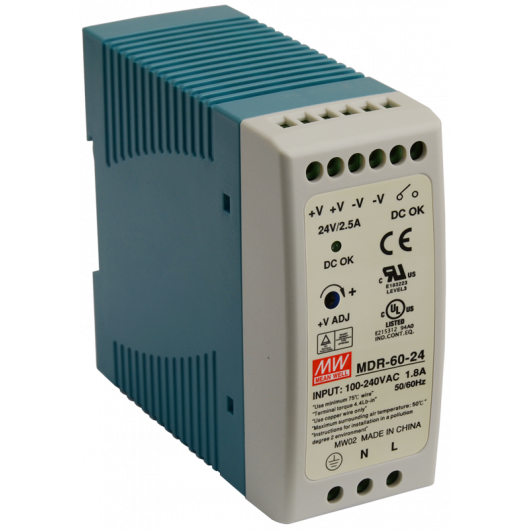 MDR-60-24 Pulsar MDR 24V/60W/2,5A zasilacz na szynę DIN