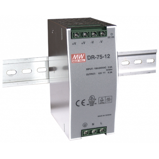 DR-75-12 Pulsar DR 12V/75W/6,3A zasilacz na szynę DIN