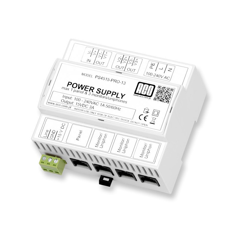 Zasilacz z rozdzielaczem wideo ACO PS45-15-PRO-13