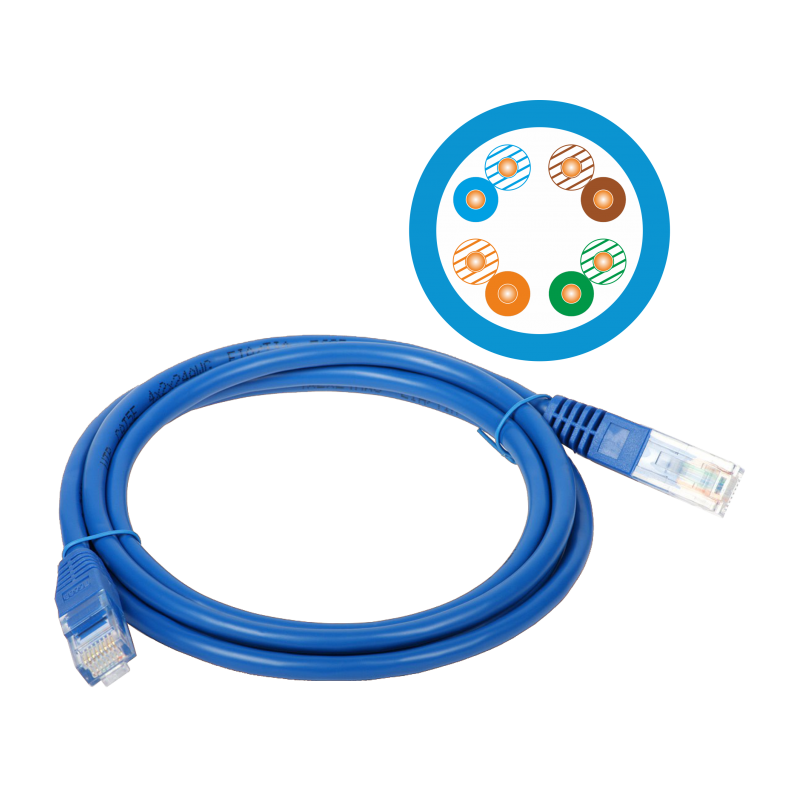 Patchcord U/UTP kat.5e PVC 3.0m niebieski ALANTEC