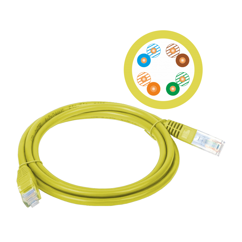 Patchcord U/UTP kat.5e PVC 5.0m żółty ALANTEC