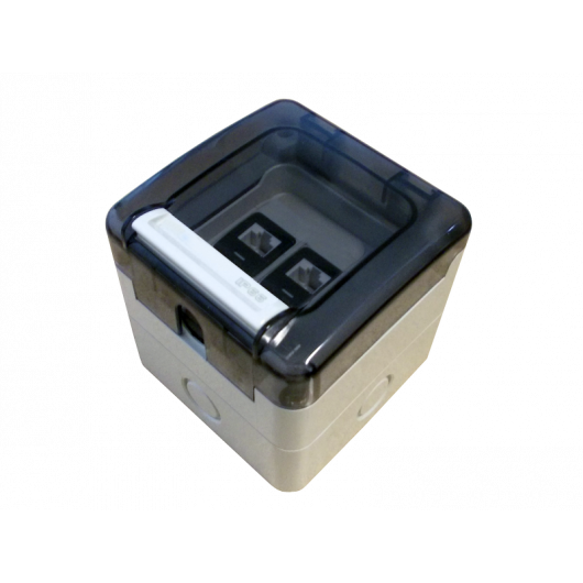 Gniazdo szczelne IP66 natynkowe 2xRJ45 (niewyposażone)