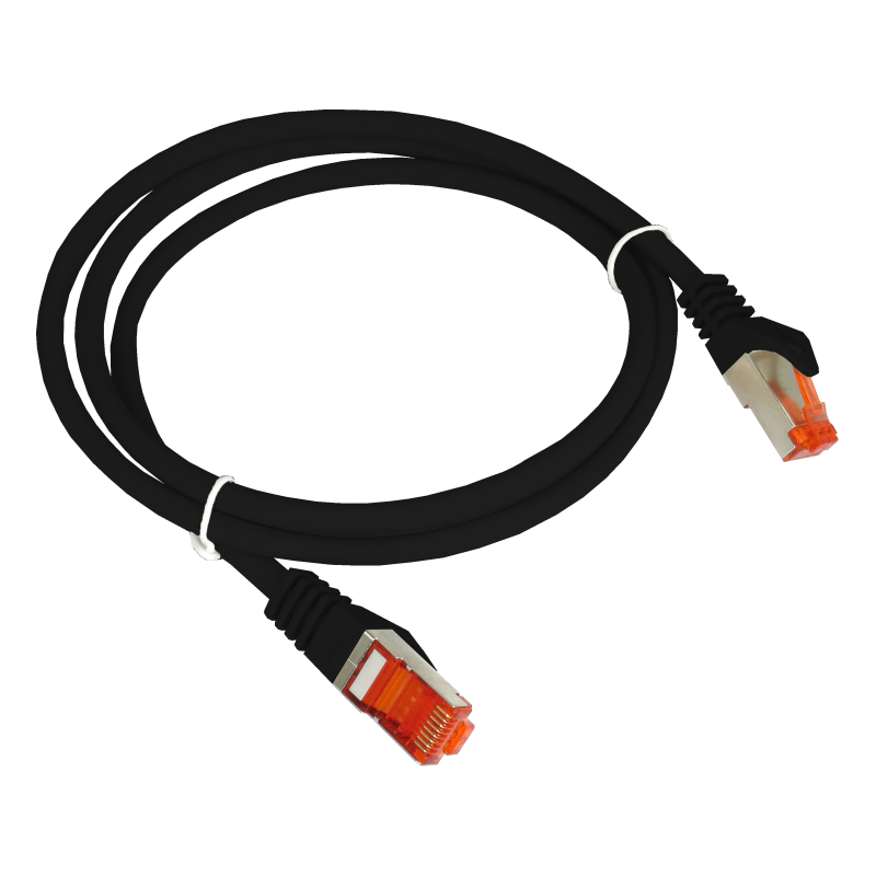 Patchcord S/FTP kat.6A LSOH 0.25m czarny ALANTEC