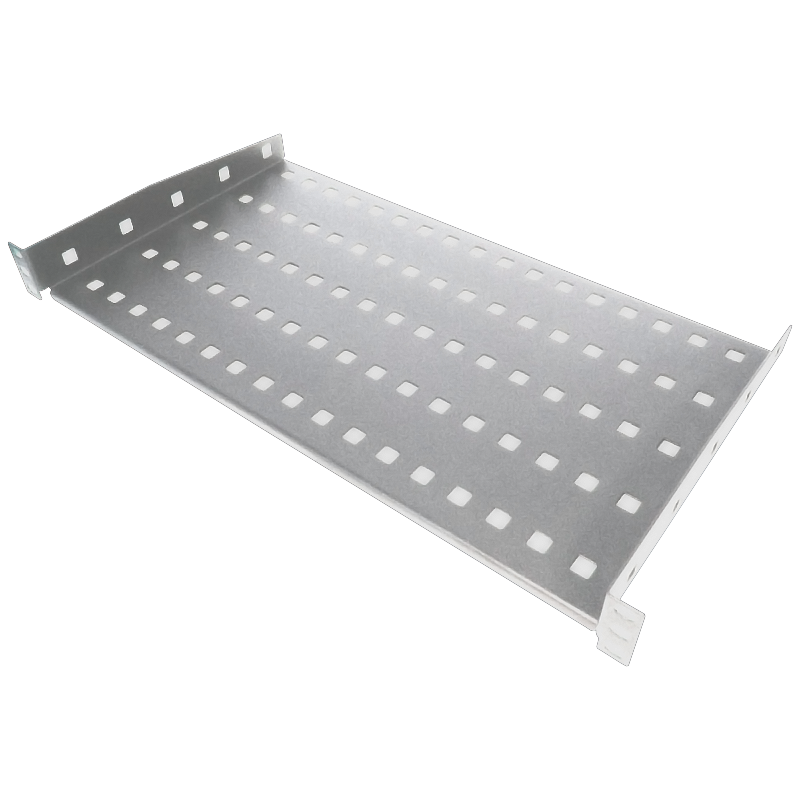 Półka stała 19" 1U głęb. 350mm, kolor szara, 2 punkty mocowania ALANTEC