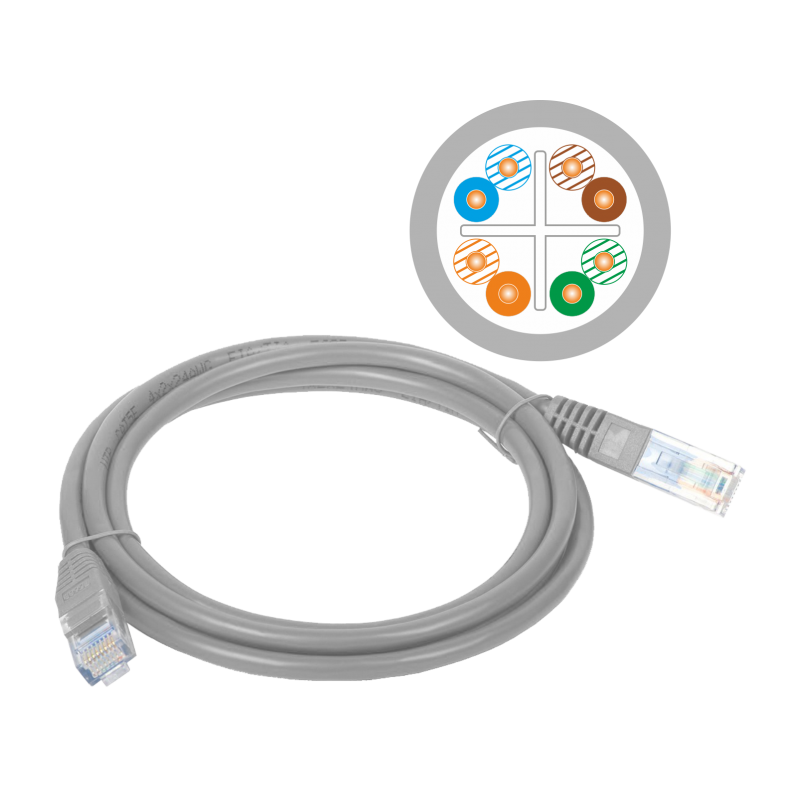 Patchcord U/UTP kat.6 PVC 7.0m szary ALANTEC