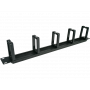 Organizator kabli 1U 19" z przepustem szczotkowym, 5 plastikowych uchwytów, czarny ALANTEC 2