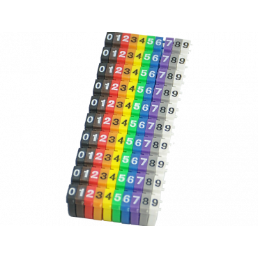 Oznaczniki kabli 0-9 na kable o śr. 4-5.5mm niebieskie ALANTEC