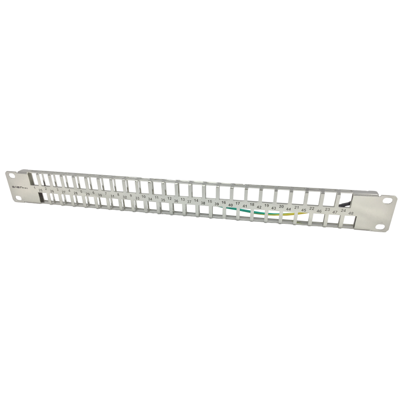 Patch panel 19" modularny 48 portów 1U z podporą niewyposażony ALANTEC