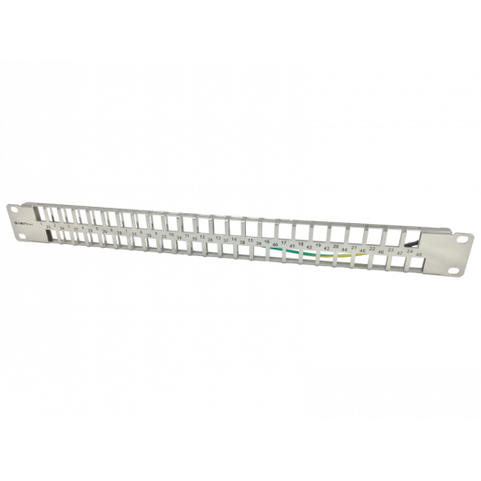 Patch panel 19" modularny 48 portów 1U z podporą niewyposażony ALANTEC