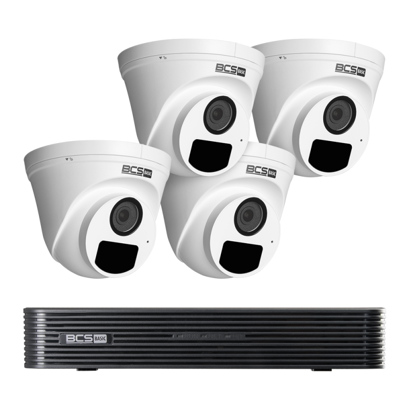 Zestaw 4 kamer IP 5Mpx 2.8mm BCS-B-IP2(SET)