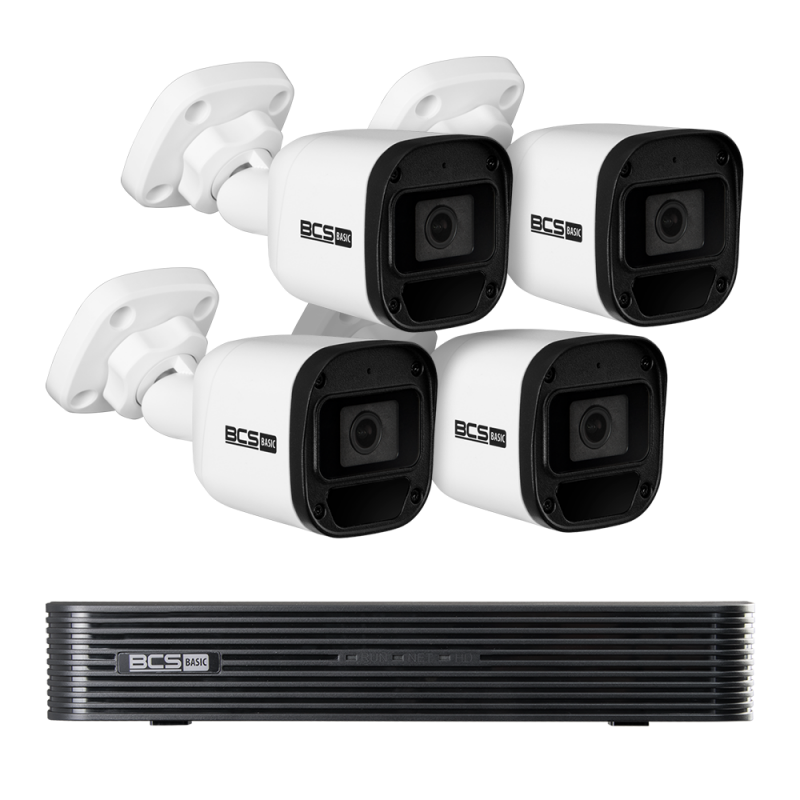 Zestaw 4 kamer IP 5Mpx 2.8mm BCS-B-IP1(SET)