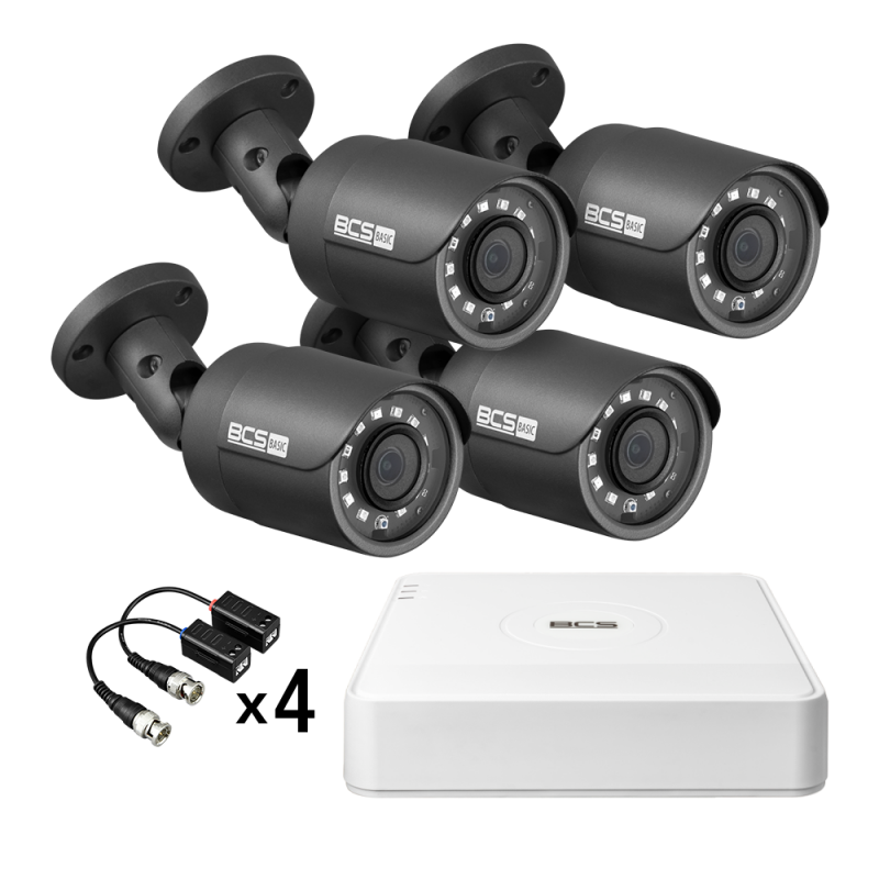 Zestaw 4 kamer analogowych 4Mpx 3.6mm BCS-V-HD1(SET)