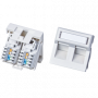 Gniazdo podtynkowe 45x45 UTP kat.5e 2xRJ45, bez ramki ALANTEC 1