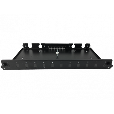 Przełącznica światłowodowa 12xSC simplex 19" 1U złożona, czarna