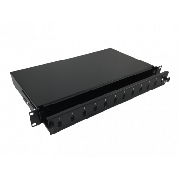 Przełącznica światłowodowa 12xSC simplex 19" 1U złożona, czarna