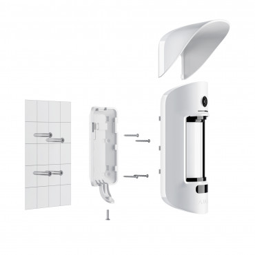 MotionCam Outdoor -  Bezprzewodowy zewnętrzny biały czujnik ruchu z wbudowanym aparatem fotograficznym.