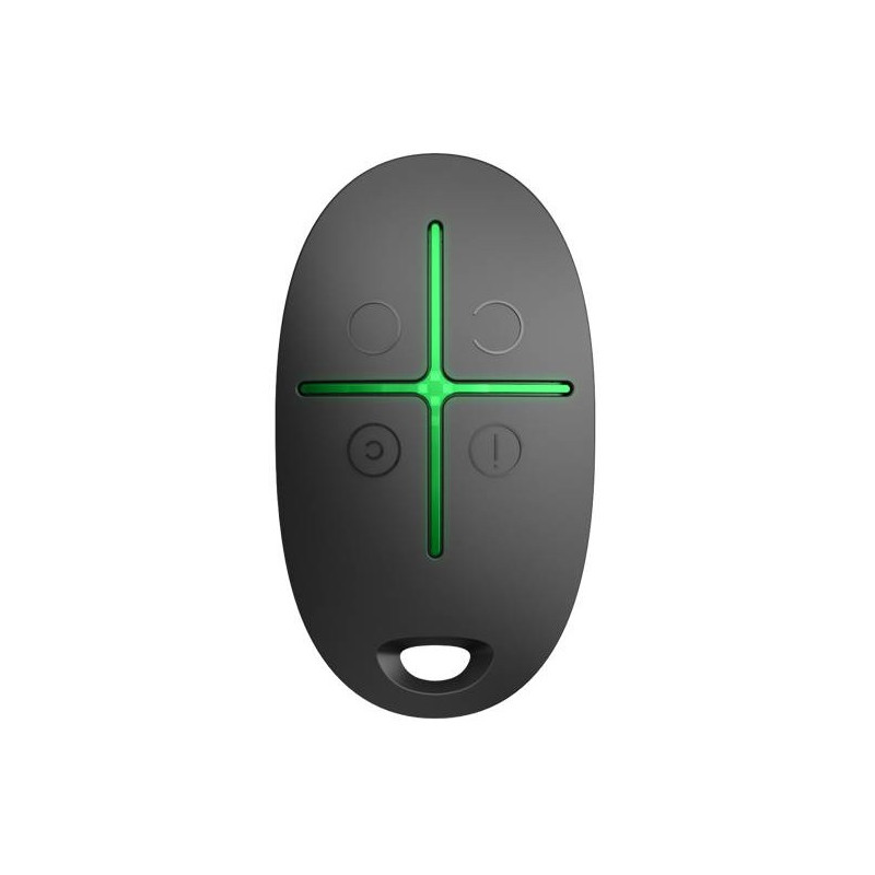 Dwukierunkowy pilot z przyciskiem alarmowym Ajax SpaceControl czarny