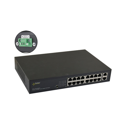 S116WP Pulsar Switch PoE 16-portowy S116WP bez zasilacza do 16 kamer IP