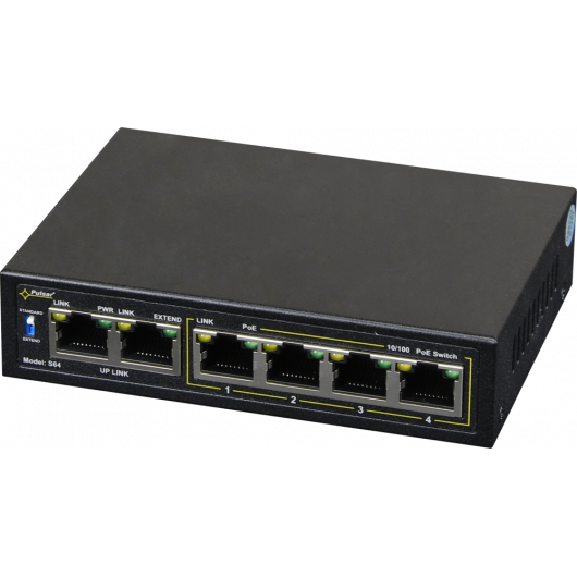 S64WP Pulsar Switch PoE 6-portowy S64WP bez zasilacza do 4 kamer IP