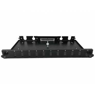 Przełącznica światłowodowa 12xSC duplex 19" 1U złożona, czarna