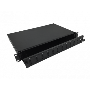 Przełącznica światłowodowa 12xSC duplex 19" 1U złożona, czarna