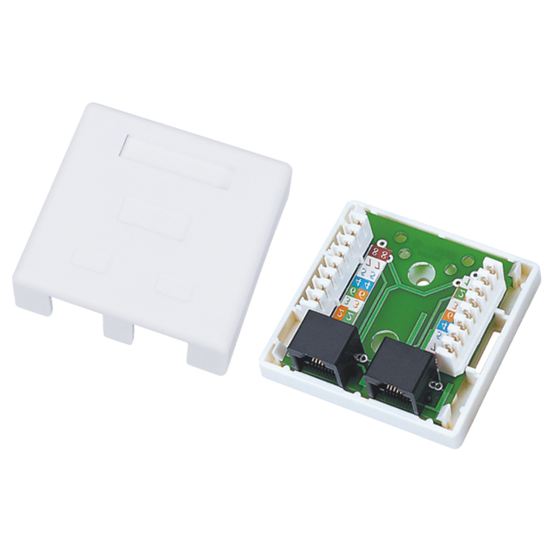 Gniazdo natynk UTP kat.6 2xRJ45 kompletne ALANTEC