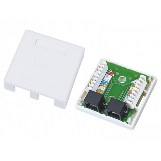 Gniazdo natynk UTP kat.6 2xRJ45 kompletne ALANTEC