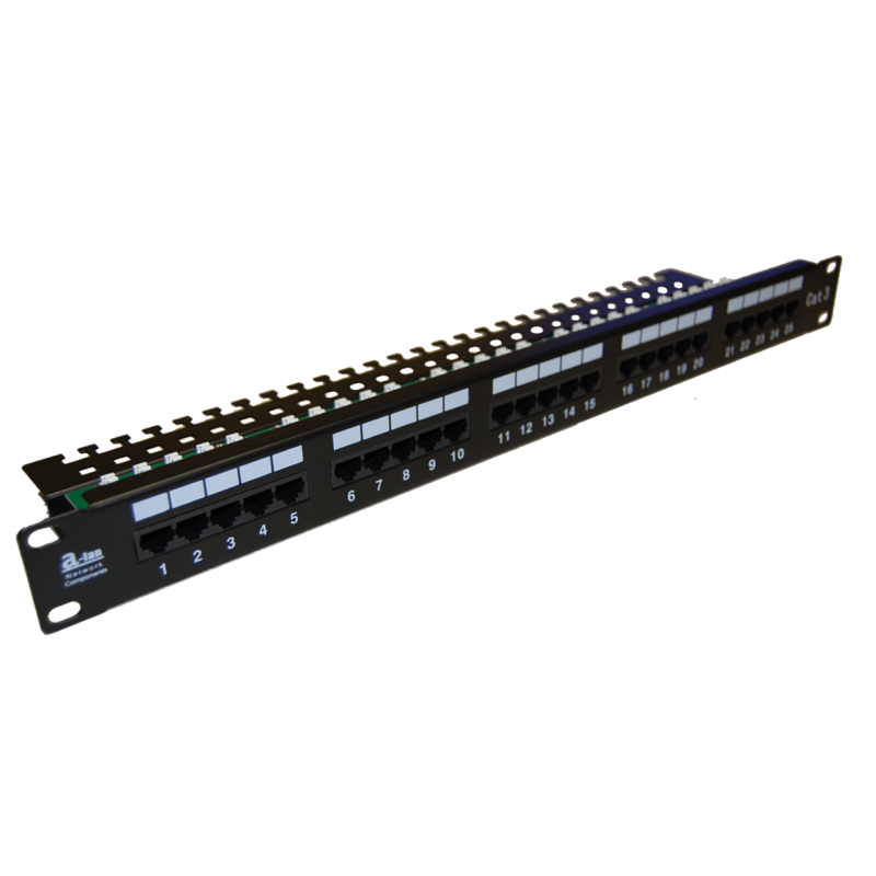 Patch panel telefoniczny ISDN 19" 25xRJ45 LSA kat.3 ALANTEC