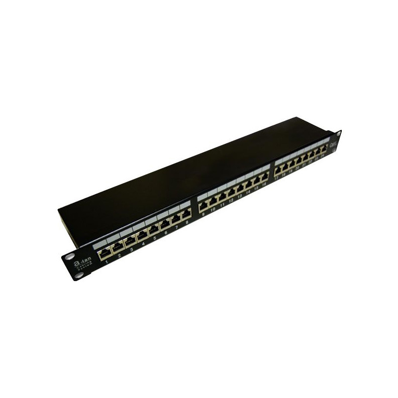Patch panel kat.5e 19" 24xRJ45 STP z półką popiel ALANTEC
