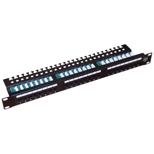 Patch panel kat.5e 19" 24xRJ45 UTP 1U z półką ALANTEC