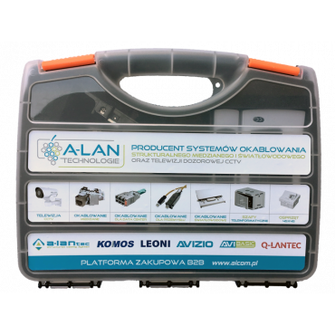 Zestaw narzędzi instalatorskich (tester, nóż LSA, zaciskarka, stripper) ALANTEC