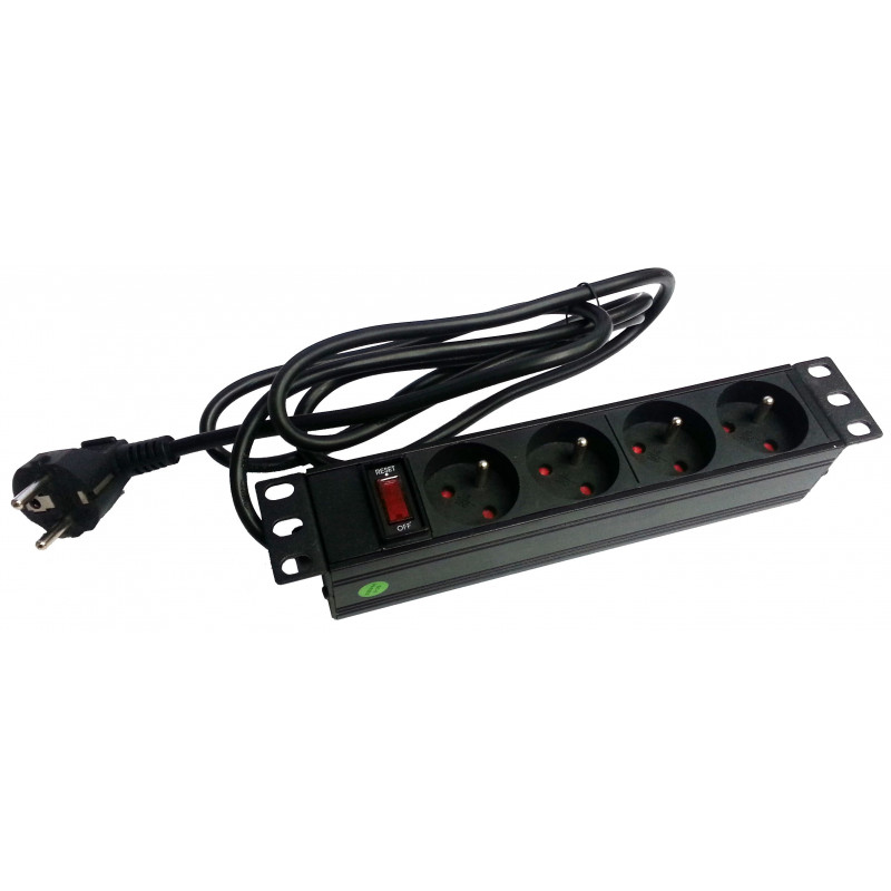 Listwa zasilająca rack 10" 1U 4 gniazda + wyłącznik ALANTEC
